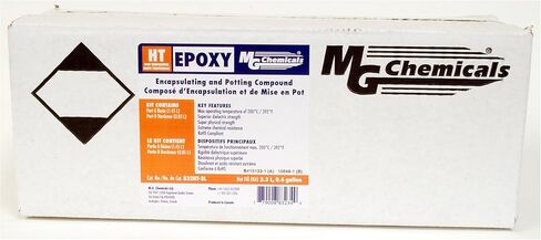 MG Chemicals - 832HT-375ML 832HT مركب تغليف وتغليف الإيبوكسي الأسود بدرجة حرارة عالية، 11.5 أونصة سائلة. طقم مكون من قطعتين in Kuwait