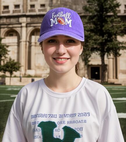 Football Mom Hat with Gift Box for Women, Funny Embroidered Football Baseball Cap for Mama in Saudi Arabia