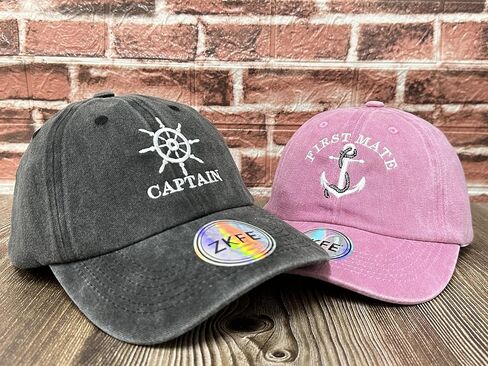 قبعات Papa Mama Mini Captain First Mate المطابقة المطرزة in Kuwait