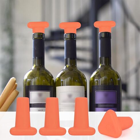 Wine Stoppers,Set of 4 Silicone Corks - Uncork,Heavy-Duty for all Bottles in Saudi Arabia
