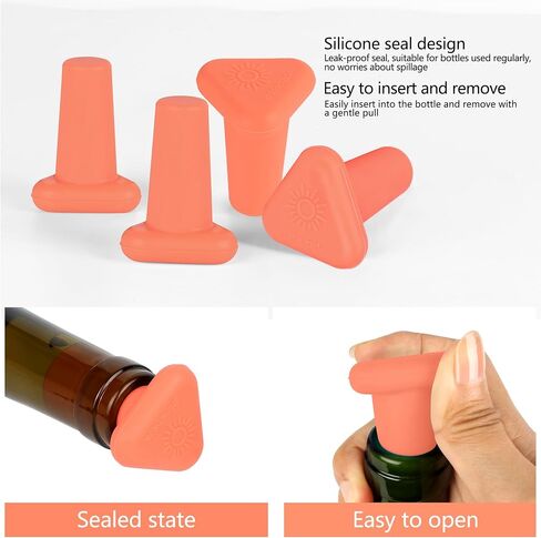 Wine Stoppers,Set of 4 Silicone Corks - Uncork,Heavy-Duty for all Bottles in Saudi Arabia