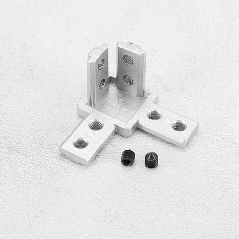 The Lord of the Tools 4PCS 3-Way End Corner Bracket Connector with Screws for 8mm T Slot European Standard Aluminum Extrusion Profile 4040 Series Silver in Saudi Arabia