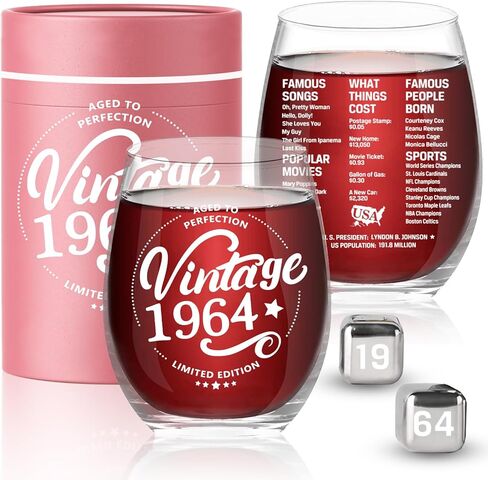 Greatingreat 1954 Old Time Information 70th Birthday Gifts for Women Men - 1954 Vintage 15 oz Stemless Wine Glass - 70 Year Old Birthday Party Decorations - Seventy Class Reunion Ideas in Saudi Arabia