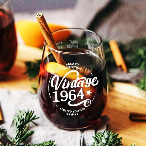 Greatingreat 1954 Old Time Information 70th Birthday Gifts for Women Men - 1954 Vintage 15 oz Stemless Wine Glass - 70 Year Old Birthday Party Decorations - Seventy Class Reunion Ideas in Saudi Arabia