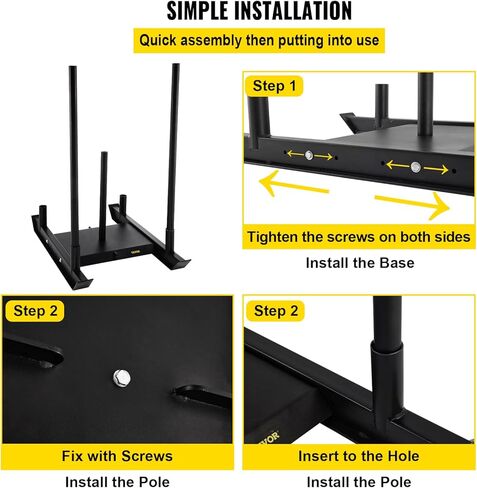 Weight Training Sled, Pull Push Power Sled with Handle, Fitness Strength Resistance Training, Steel Workout Equipment for Athletic Exercise & Speed Improvement, Fit for 1" & 2" Weight Plate in Kuwait