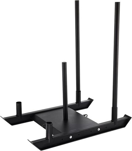 Weight Training Sled, Pull Push Power Sled with Handle, Fitness Strength Resistance Training, Steel Workout Equipment for Athletic Exercise & Speed Improvement, Fit for 1" & 2" Weight Plate in Kuwait