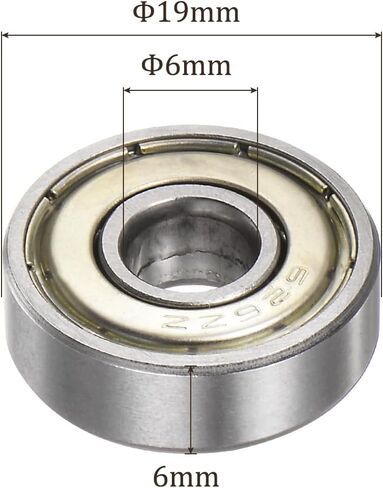 25pcs 625-ZZ Deep Groove Ball Bearings - [5mm Bore x 16mm OD x 5mm Thickness] Double Metal Shielded P6 Bearings for Industrial Equipment, Carbon Steel, Z1 in Saudi Arabia