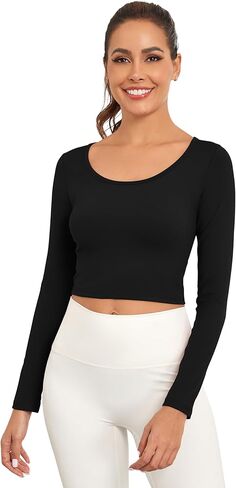 قمصان نسائية قصيرة الأكمام ورقبة واسعة وخفيفة الوزن للتمرين ومناسبة للخروج في صالة الألعاب الرياضية واليوجا in Kuwait