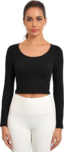 قمصان نسائية قصيرة الأكمام ورقبة واسعة وخفيفة الوزن للتمرين ومناسبة للخروج في صالة الألعاب الرياضية واليوجا in Kuwait