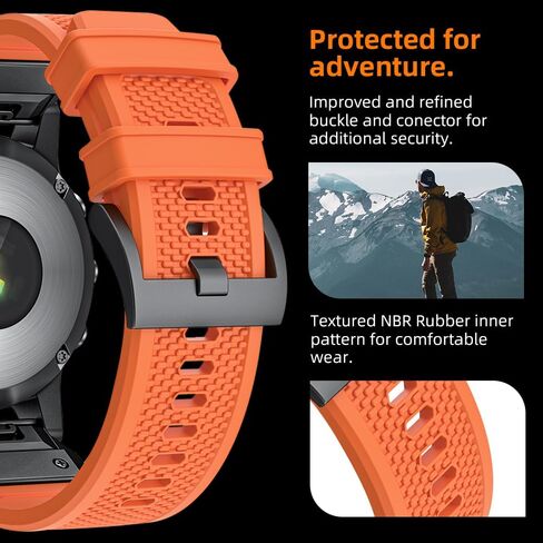 Special Forces Ultra Bands 26mm Designed for Garmin Fenix 5X/Fenix 6X/Fenix 7X Band,Quick Release Durable NBR Rubber Watch Band for Fenix 5X Plus/Fenix 3/Fenix 6X Pro/Descent in Kuwait