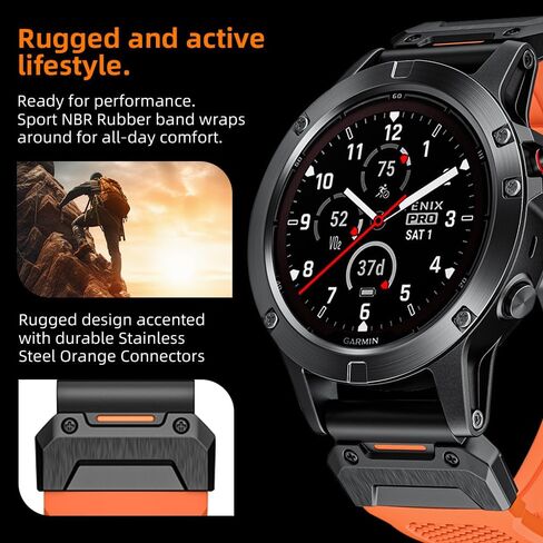 Special Forces Ultra Bands 26mm Designed for Garmin Fenix 5X/Fenix 6X/Fenix 7X Band,Quick Release Durable NBR Rubber Watch Band for Fenix 5X Plus/Fenix 3/Fenix 6X Pro/Descent in Kuwait