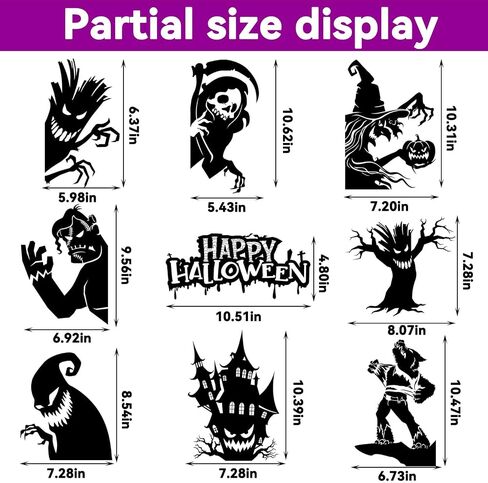 Halloween Window Clings, 9 Sheets Scary Bloody Handprint Footprint Window Stickers for Toilet BathroomDecorations, Window Decals for Halloween School Home Office Party Decorations in Saudi Arabia