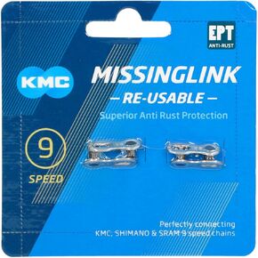KMC 9 Speed EPT MissingLink, Dark Silver, Pack of 2