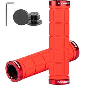 ROCKBROS Bike Handlebar Grips Bike Grips Double Lock On Comfortable Bicycle Handlebar Grips Anti-Slip for Mountain Bike Bmx Bike Scooter Beach Cruiser, Folding Bike