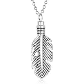 Feather Love Memorial Urn Jewelry Stainless Steel Urn Necklaces for Ashes Funeral Cremation Jewelry for Ashes Keepsake Urn Necklace