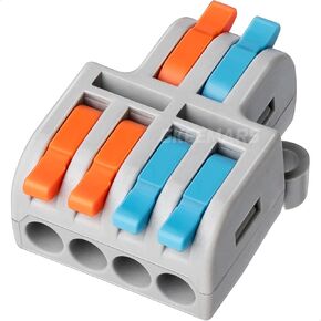 GKEEMARS 10 Pcs Wire Connectors, Quick Wiring Splicing Connector Terminal Block (2 in 4 Out)