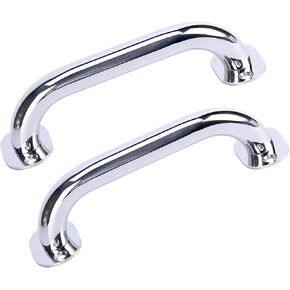 Amarine Made Stainless Steel Boat Handrail, Marine Rail, Grab Handle, Overall Length 9",Plate Size 1-5/8"2-1/2" Round Tube 1" Fastener1/4 - W9968S (2-Pack)