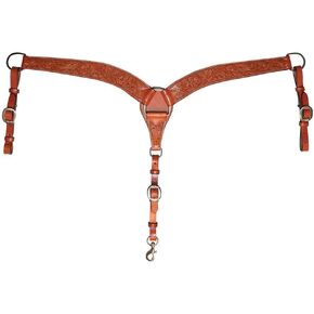 2" Wide Contoured Classic Floral Breast Collar for Horse, Walnut or Regular Oil in Kuwait