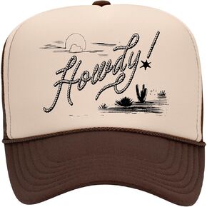 Howdy! Rope Trucker Hat | Vintage Cowboy Cowgirl Western Summer Tequila Country | Premium Foam Snapback Hat for Men & Women