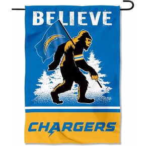 WinCraft Los Angeles Chargers Bigfoot Sasquatch Believe Yard Garden Banner Flag
