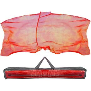 54"x45" Worship Flags for Dance Church, Praise Dance Flags for Worship, Silk-like Chiffon Flags with Flexible Rods & Storage Bag, Set of 2, Orange-Red