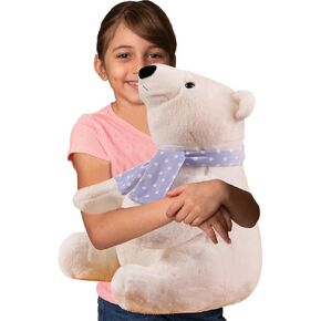 ELAINREN Standing Polar Bear Plush Kids Throw Pillow Super Soft Polar Bear Stuffed Animals Toy Kawaii Ice Bear Plushie Adorable Teddy Bear Dolls Hugging/Body Pillow Decor Gifts,19.6inch