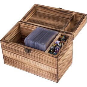 BalterFF Wood Rustic Trading Deck Box Cards Cards Sports Storage Organizer Boxes Holder Compatible With PM TCG Card Box