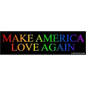EvolveFISH Make America Love Again Bumper Sticker - [11'' x 3'']