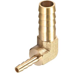 METALLIXITY L-shaped Brass Barb Fitting (8mm x 4mm) 2pcs, Barb Reducer - for Fuel Air Water Oil Gas