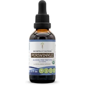 Secrets of the Tribe Periwinkle USDA Organic | Alcohol-Free Extract, High-Potency Herbal Drops | Made from 100% Certified Organic Periwinkle (Vinca Major) Dried Herb (4 oz)
