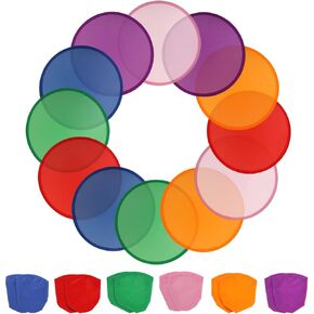 12 Pieces Foldable Flying Disc or Fan with Storage Bag Assortment Fans Set Beach Flying Disc- 9.8" Foldable Flying Disc, 6 Colors