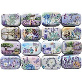 8Pcs Mini Flower Tin Trinket Jewelry Organizer Storage Box Decorative Boxes Small Metal Tins with Hinged Lids Portable Box Containers Gift for Mother (Flower 03)