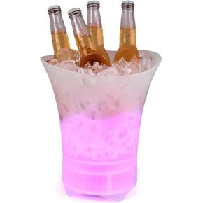LUMl-Chill Portable Collapsible Ice Bucket for Wine, Soda, Drinks with Built in Wireless Bluetooth Speaker - Party LED lights