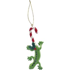 Candycane Tailed Gecko Personalizable Ornament Hand Painted Ornament - Christmas in The Desert Ornament #3 (Blank Gecko) Candy Cane