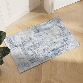 Eleisa Modern Abstract 5x7 Area Rug for Living Room, Purple & Grey, Non-Slip Stain Resistant Washable Rug, Abstract Vintage Home Decor Carpet for Bedroom, Kitchen, Dining Room