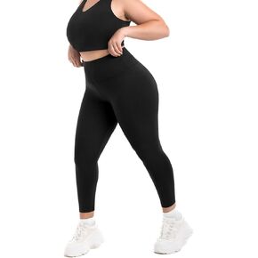 Plus Size Leggings for Women High Waisted Buttery Soft Black Yoga Pants for Workout