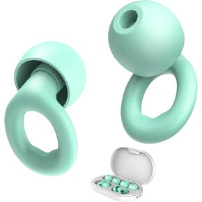 Link Dream Ear Plugs for Sleeping Noise Reduction Silicon Earplugs 6 Pieces with Storage Case 28dB Noise Cancelling (Green)
