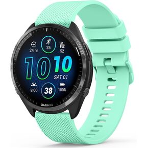 Vancle Bands Compatible with Garmin Forerunner 965 265 255 Watch Band, Garmin Vivoactive 4/Venu 3/Venu 2, Soft Silicone Sport Replacement Strap for Women Men