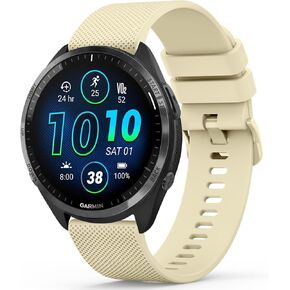 Vancle Bands Compatible with Garmin Forerunner 965 265 255 Watch Band, Garmin Vivoactive 4/Venu 3/Venu 2, Soft Silicone Sport Replacement Strap for Women Men