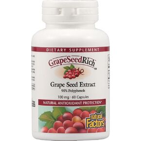 Natural Factors - GrapeSeedRich Grape Seed Extract, Antioxidant Support, 60 Vegetarian Capsules