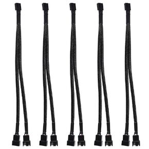 Diann 10pcs PWM Fan Splitter Cable 4-Pin Sleeved Braided Adapter Computer PC Fan Power Extension Cable Converter for Computer ATX Case 4-Pin/3-Pin Cooling Fan Cable