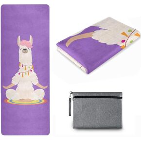 Naanle Yoga Mat with Carrying Bag Set Exercise Mat Foldable Non Slip Travel Lightweight Workout Rug for Home Gym Yoga Pilates Stretching Floor Fitness 71x26 Inches