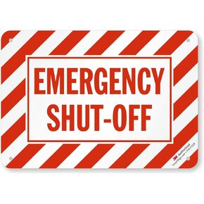 "Emergency Shut-Off" Sign by SmartSign | 10" x 7" 3M Reflective Aluminum