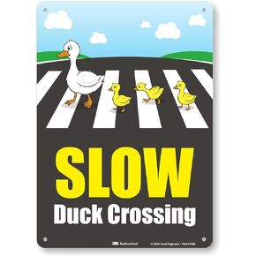 SmartSign 14 x 10 inch “Slow Duck Crossing" Metal Sign, 40 mil Aluminum 3M Laminated Engineer Grade Reflective Material, Multicolor, Made in USA
