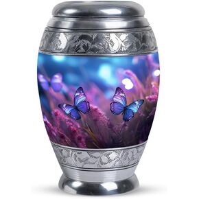 JAGASY Butterfly Keepsake Urn - Small Urn for Ashes Keepsake - Mini Urns for Ashes Small - Cremation Urns Engraved - Small Urn Keepsake - Butterfly Purple Urn - Decorative Urns (Size-3nch,1pcs)