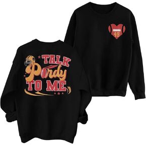 VILOVE Football Season Sweatshirt Women: Game Day Pullover Football Long Sleeve Shirt Causal Football Crewneck Hoodie