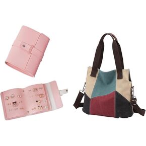 LAKE OF FIRE Earring Holder Organizer and Women's Canvas Tote Purse
