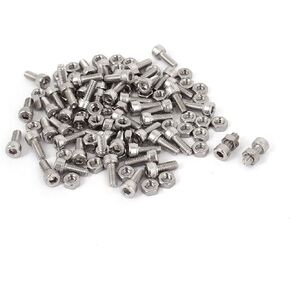 uxcell M4x10mm Hex Socket Head Knurled Cap Screws Bolts Nuts Set 50Pcs