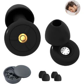 سدادات أذن من سمايلايف للنوم، سماعات أذن من السيليكون الناعم قابلة لإعادة الاستخدام وعازلة للضوضاء للتركيز والنوم والحفلات الموسيقية والسباحة وتقليل الصوت 25 ديسيبل - 30 ديسيبل (أسود) in Kuwait