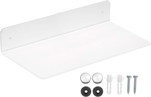 PATIKIL 7.87 x 7.87 Inch Acrylic Floating Shelf, Floating Wall Mounted Shelves for Bathroom Wall Decoration, Transparent 2 Pack in Saudi Arabia